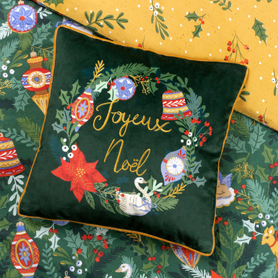 Deck the Halls 43cm Pine Green Cushion