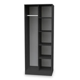 Hudson Tall Open Shelf Unit in Black by Roseland Furniture