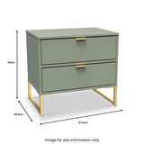 Hudson 2 Drawer Bedside Dimensions