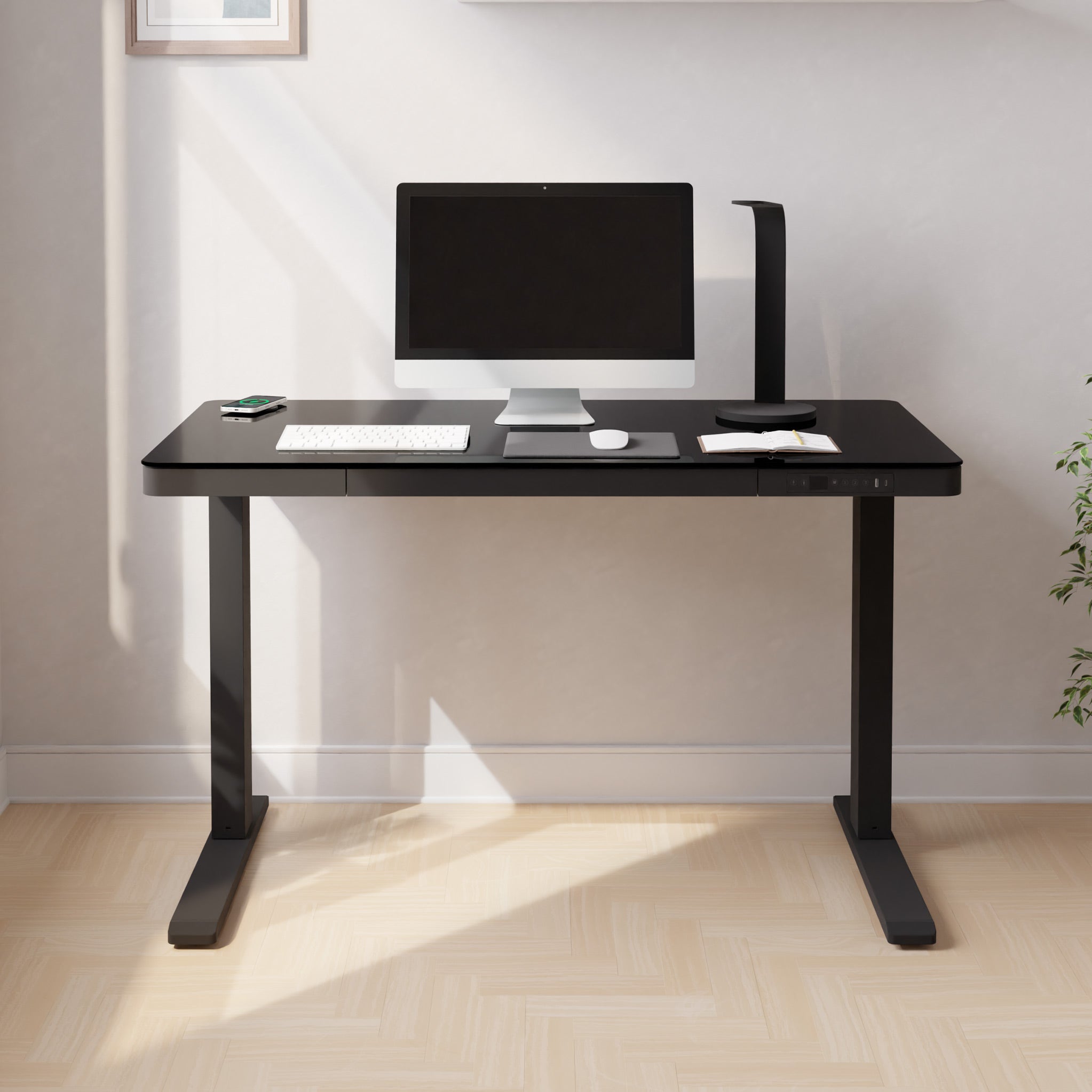 Black smart outlet desk