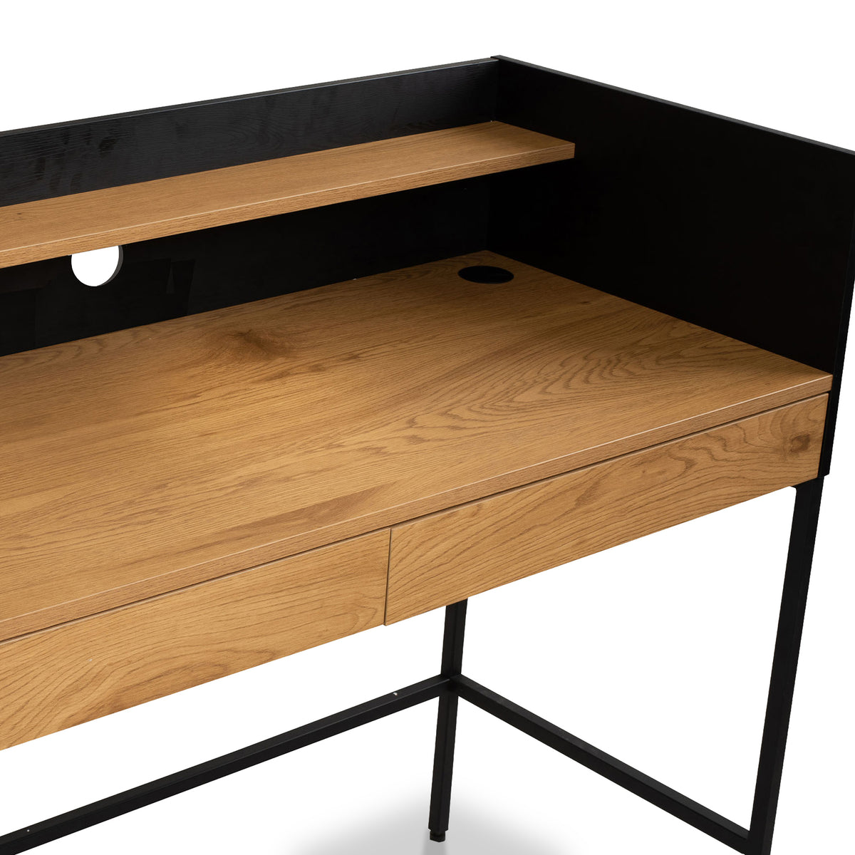 Koble Otto Smart Desk Oak and Black with Wireless Charging