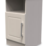 Talland Taupe 1 Door Bedside Cabinet with Oak Top