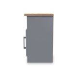 Talland Grey 1 Door Bedside Cabinet with Oak Top