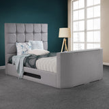 Hawkins Faux Linen TV Bed in Ash by Roseland Furniture