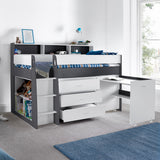 Daltrey Grey and White Single Mid Sleeper Bed