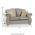 Ashwood-2-seater-sofa-ochre-cushions Grey from Roseland Furniture