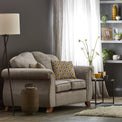 Ashwood-2-seater-sofa-ochre-cushions Grey from Roseland Furniture