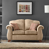 Ashwood-2-seater-sofa-burnt-orange-cushions Mink from Roseland Furniture