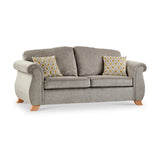 Ashwood-3-seater-sofa-ochre-cushions-grey from Roseland Furniture