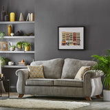 Ashwood-3-seater-sofa-ochre-cushions-grey from Roseland Furniture