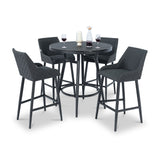 Maze Charcoal Regal 4 Seat Round Outdoor Bar Set