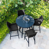 Maze Charcoal Regal 4 Seat Round Outdoor Bar Set