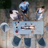 Maze Ambition Lead Chine 8 Seat Rectangular Outdoor Fire Pit Dining Set