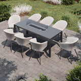 Maze Ambition 8 Seat Rectangular Fire Pit Dining Set