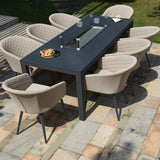 Maze Ambition 8 Seat Rectangular Fire Pit Dining Set