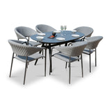 Maze Pebble Grey 6 Seat Outdoor Oval Dining Set