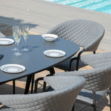 Maze Pebble Grey 6 Seat Outdoor Oval Dining Set