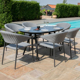 Maze Pebble Grey 6 Seat Outdoor Oval Dining Set