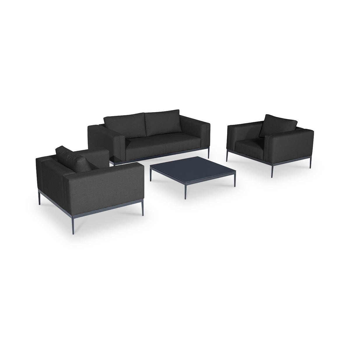 Maze Eve Charcoal Grey 2 Seat Sofa Set