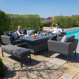 Maze Pulse Flannelle 3 Seat Sofa Outdoor Dining Set with Rising Table