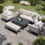 Pulse 3 Seat Outdoor Sofa Dining Set with Rising Table