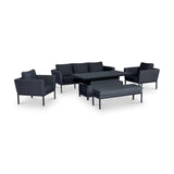 Maze Pulse Charcoal 3 Seat Sofa Outdoor Dining Set with Rising Table