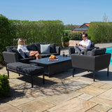 Maze Pulse Charcoal 3 Seat Sofa Outdoor Dining Set with Rising Table