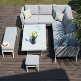 Maze Pulse Lead Chine Right Hand Outdoor Corner Dining Set with Rising Table from Roseland Furniture