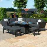 Maze Pulse Charcoal Right Hand Outdoor Corner Dining Set with Rising Table