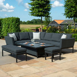 Maze Pulse Charcoal Right Hand Outdoor Corner Dining Set with Rising Table from Roseland Furniture