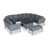 Maze Pulse Flanelle Grey U Shape Dining Set with Fire Pit