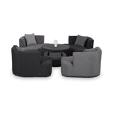 Maze Snug Flanelle Grey Outdoor Lifestyle Sofa Suite with Rising Table