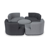 Maze Snug Flanelle Grey Outdoor Lifestyle Sofa Suite with Rising Table