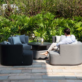 Maze Snug Flanelle Grey Outdoor Lifestyle Sofa Suite with Rising Table