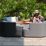 Maze Snug Flanelle Grey Outdoor Lifestyle Sofa Suite with Rising Table