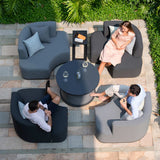 Maze Snug Flanelle Grey Outdoor Lifestyle Sofa Suite with Rising Table