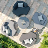 Maze Snug Flanelle Grey Outdoor Lifestyle Sofa Suite with Rising Table