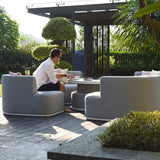 Maze Snug Lead Chine Grey Outdoor Lifestyle Sofa Suite with Rising Table from Roseland Furniture