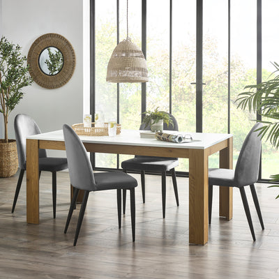 Melor 160cm Rectangular Dining Table With 4 Pascoe Chairs