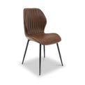 Manuelle-faux-leather-dining-chair-brown from Roseland Furniture