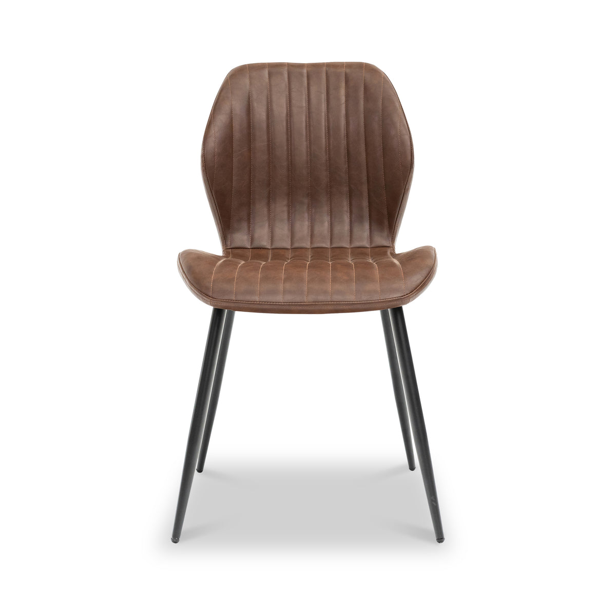 Manuelle-faux-leather-dining-chair-brown from Roseland Furniture