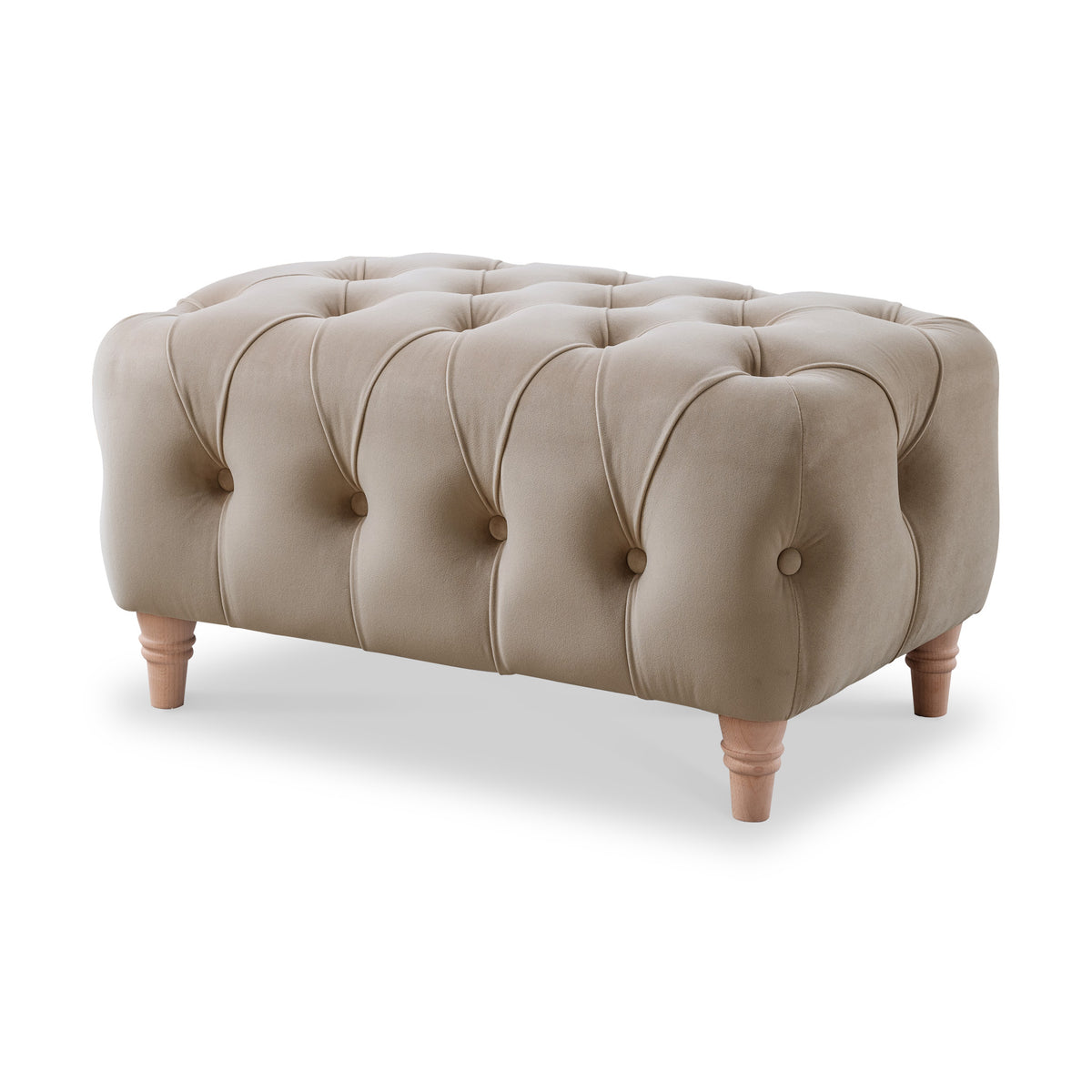 Clarence Putty Velvet Buttoned Footstool