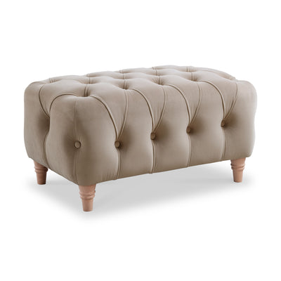 Clarence Velvet Buttoned Footstool