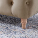 Clarence Putty Velvet Buttoned Footstool