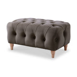 Clarence Mushroom Velvet Buttoned Footstool