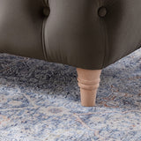 Clarence Mushroom Velvet Buttoned Footstool