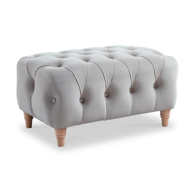 Clarence Velvet Buttoned Footstool