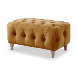 Clarence Ochre Velvet Buttoned Footstool