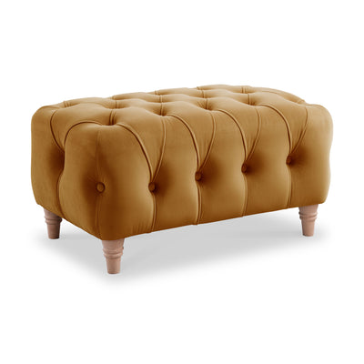 Clarence Velvet Buttoned Footstool