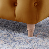 Clarence Ochre Velvet Buttoned Footstool